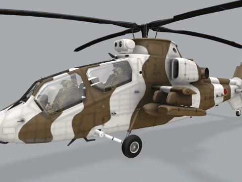 Helicopter OH-1 Ninja JGSDF Winter Basic Animation --447-- 3D Model