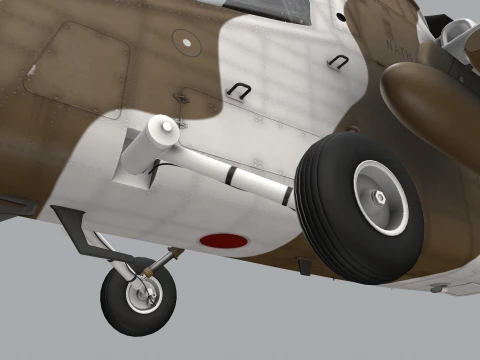 Helicopter OH-1 Ninja JGSDF Winter Basic Animation --447-- 3D Model