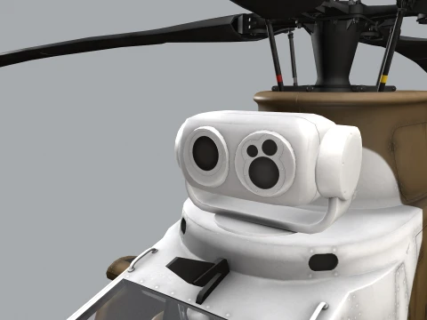 Helicopter OH-1 Ninja JGSDF Winter Basic Animation --447-- 3D Model