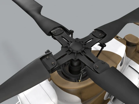 Helicopter OH-1 Ninja JGSDF Winter Basic Animation --447-- 3D Model