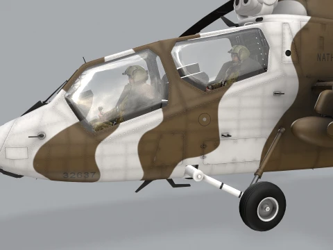 Helicopter OH-1 Ninja JGSDF Winter Basic Animation --447-- 3D Model