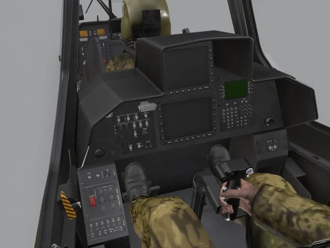 Helicopter OH-1 Ninja JGSDF Winter Basic Animation --447-- 3D Model
