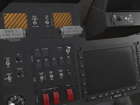 Helicopter OH-1 Ninja JGSDF Winter Basic Animation --447-- 3D Model
