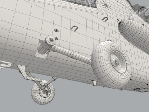 Helicopter OH-1 Ninja JGSDF Winter Basic Animation --447-- 3D Model