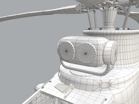 Helicopter OH-1 Ninja JGSDF Winter Basic Animation --447-- 3D Model