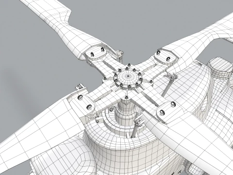 Helicopter OH-1 Ninja JGSDF Winter Basic Animation --447-- 3D Model