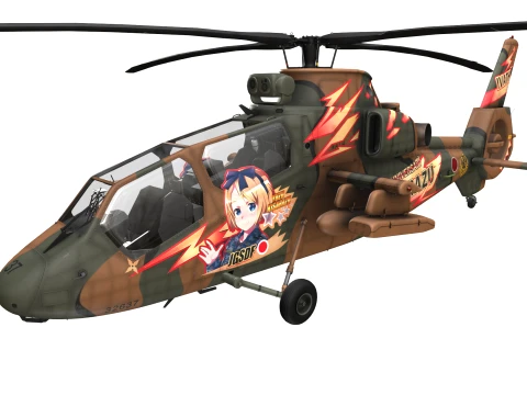 Helicopter OH-1 Ninja JGSDF Yuzu Kisarazu Static --448-- 3D Model