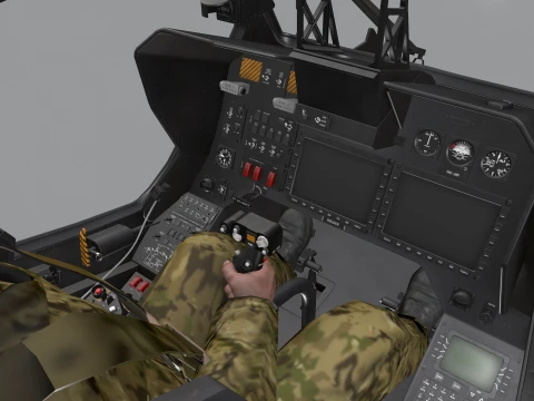 Helicopter OH-1 Ninja JGSDF Yuzu Kisarazu Basic Animation --448-- 3D Model