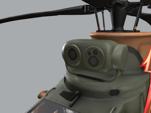 Helicopter OH-1 Ninja JGSDF Yuzu Kisarazu Complex Animation --448-- 3D Model