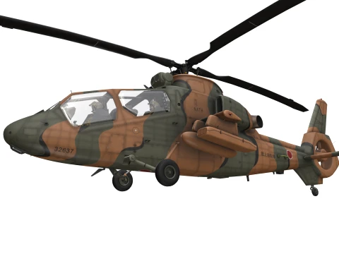 Helicopter OH-1 Ninja JGSDF Basic Animation --444-- 3D Model