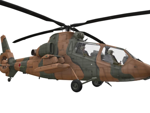 Helicopter OH-1 Ninja JGSDF Complex Animation --444-- 3D Model