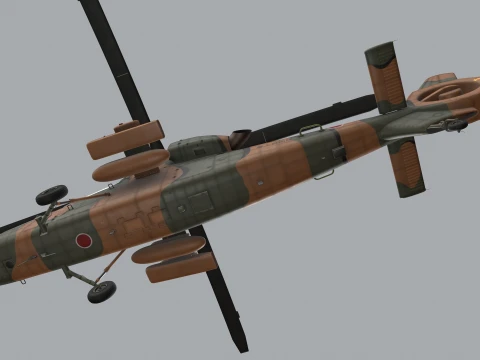 Helicopter OH-1 Ninja JGSDF Complex Animation --444-- 3D Model