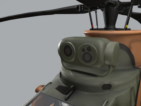 Helicopter OH-1 Ninja JGSDF Complex Animation --444-- 3D Model