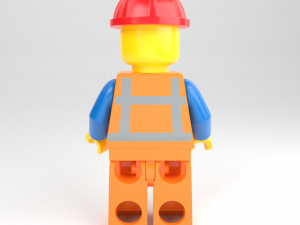 lego minifigure construction worker 3D in 3DExport