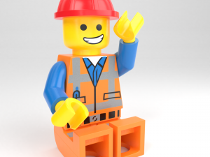 lego minifigure - construction worker Modelo 3D