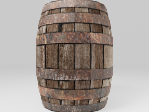 old barrel low-poly Modelo 3D