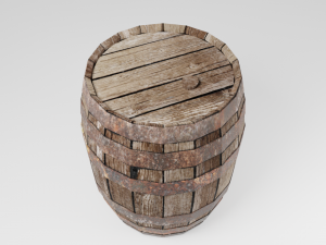 old barrel low-poly Modelo 3D