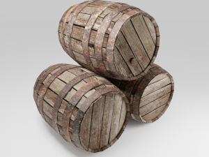 old barrel low-poly Modelo 3D
