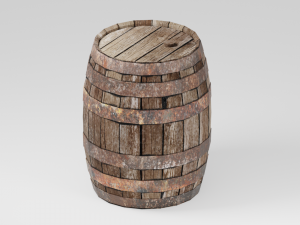 old barrel low-poly Modelo 3D