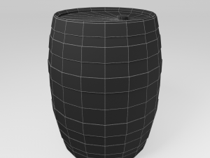 old barrel low-poly Modelo 3D