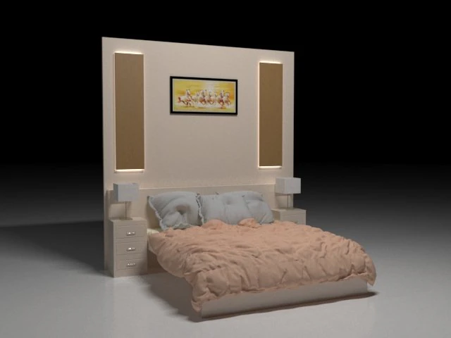 master bed 3D Model .c4d .max .obj .3ds .fbx .stl .blend 
