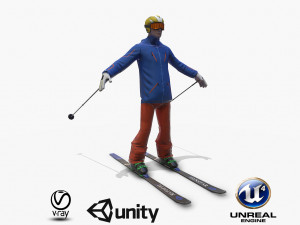 skier 3Dモデル