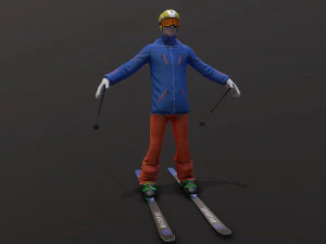 skier 3D Model