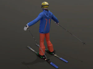 skier 3D Model