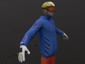 skier 3D Model