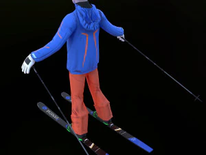 skier 3D Model