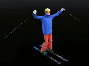 skier 3D Model