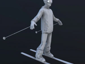 skier 3D Model
