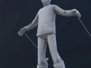 skier 3D Model
