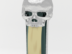 glass bottle with silver skull 3D Модель