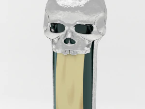 botella de vidrio con calavera plateada Modelo 3D