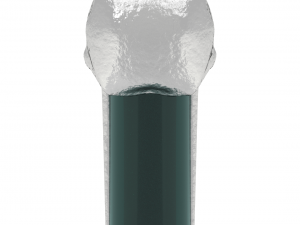glass bottle with silver skull 3D Модель