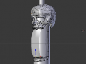 glass bottle with silver skull 3D Модель