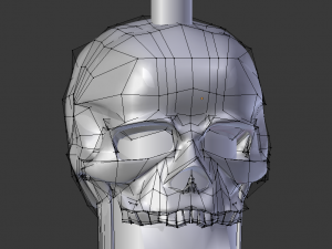 glass bottle with silver skull 3D Модель