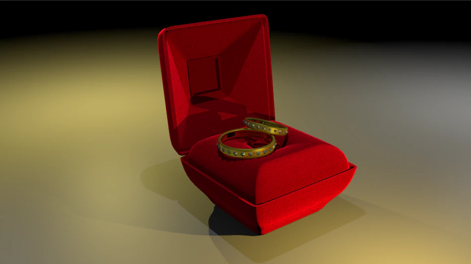 wedding rings in a box 3D Model .c4d .max .obj .3ds .fbx .stl .blend 