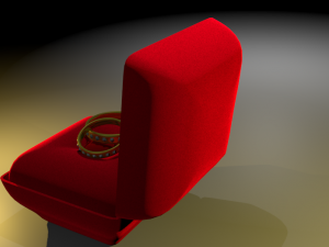 wedding rings in a box Model 3D
