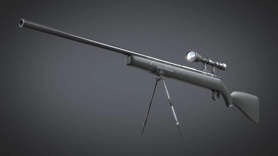 sniper rifle with stylized design 3D Model .c4d .max .obj .3ds .fbx .stl .blend