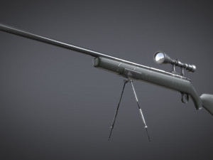sniper rifle with stylized design 3D Model