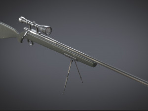 sniper rifle with stylized design 3D Model