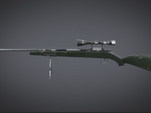 sniper rifle with stylized design 3D Model