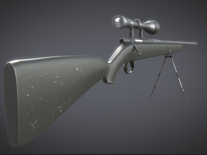 sniper rifle with stylized design 3D Model