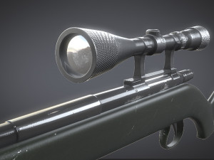 sniper rifle with stylized design 3D Model