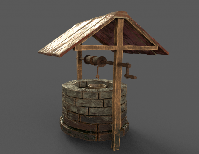 stone well 3D मॉडल .c4d .max .obj .3ds .fbx .stl .blend 
