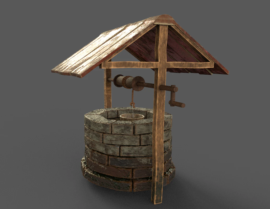 stone well 3D Model .c4d .max .obj .3ds .fbx .stl .blend 