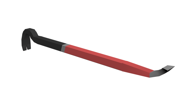 low-poly crowbar Modelo 3D .c4d .max .obj .3ds .fbx .stl .blend