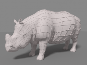 photorealistic rhinoceros indien low-poly 3D Модель